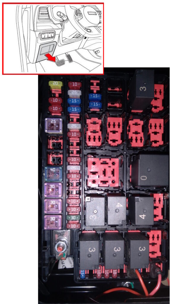 Location fuse box in salon